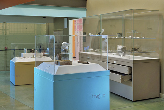 Photo of museum artifiacts with the text 'fragile' underneath
