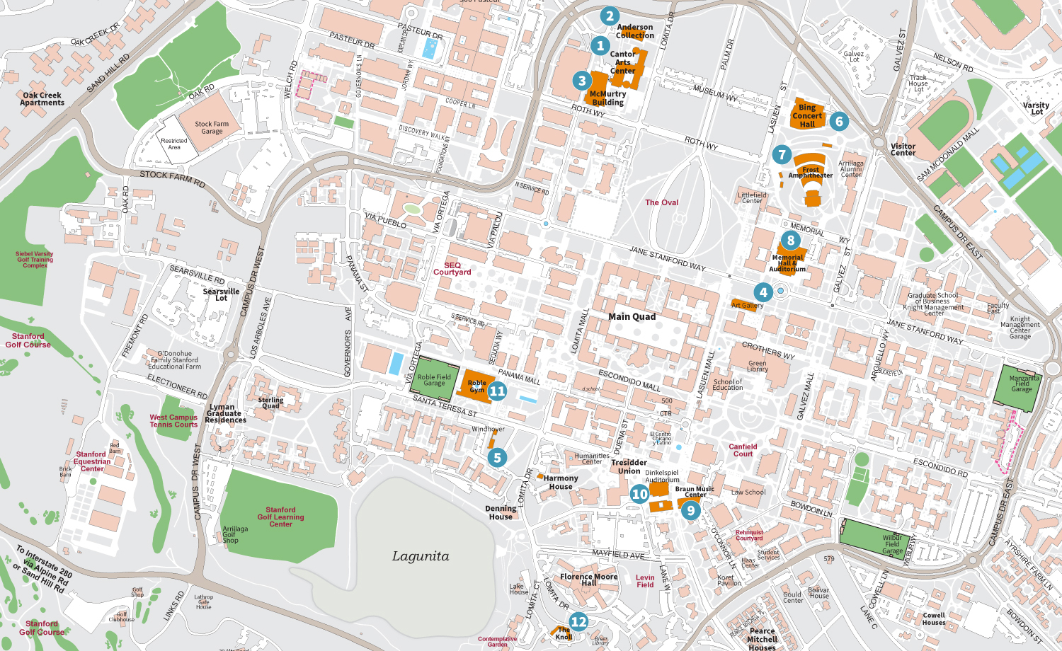 stanford university campus map