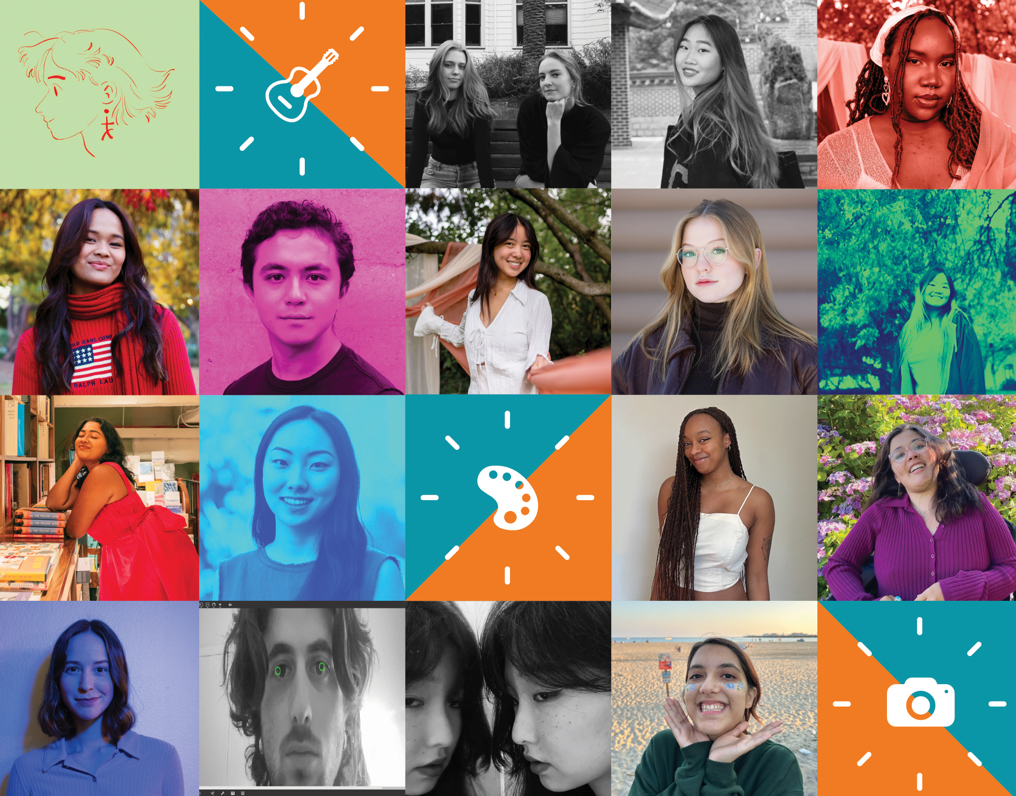 Grid of colorful headshots of the 2023-24 cohort