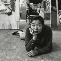 Bernice Bing in her North Beach Studio, c. 1958–1961 | Photo: C.R. Snyder. Image courtesy of Special Collections at Stanford University. © The Beat Museum