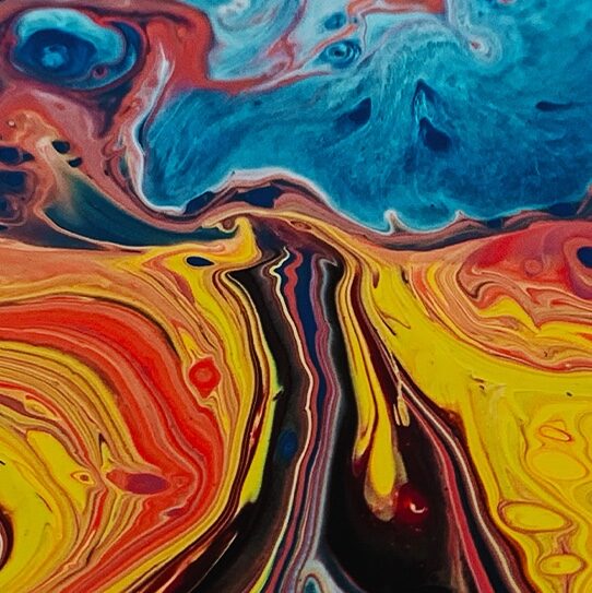 Swirls of brightly colored paint