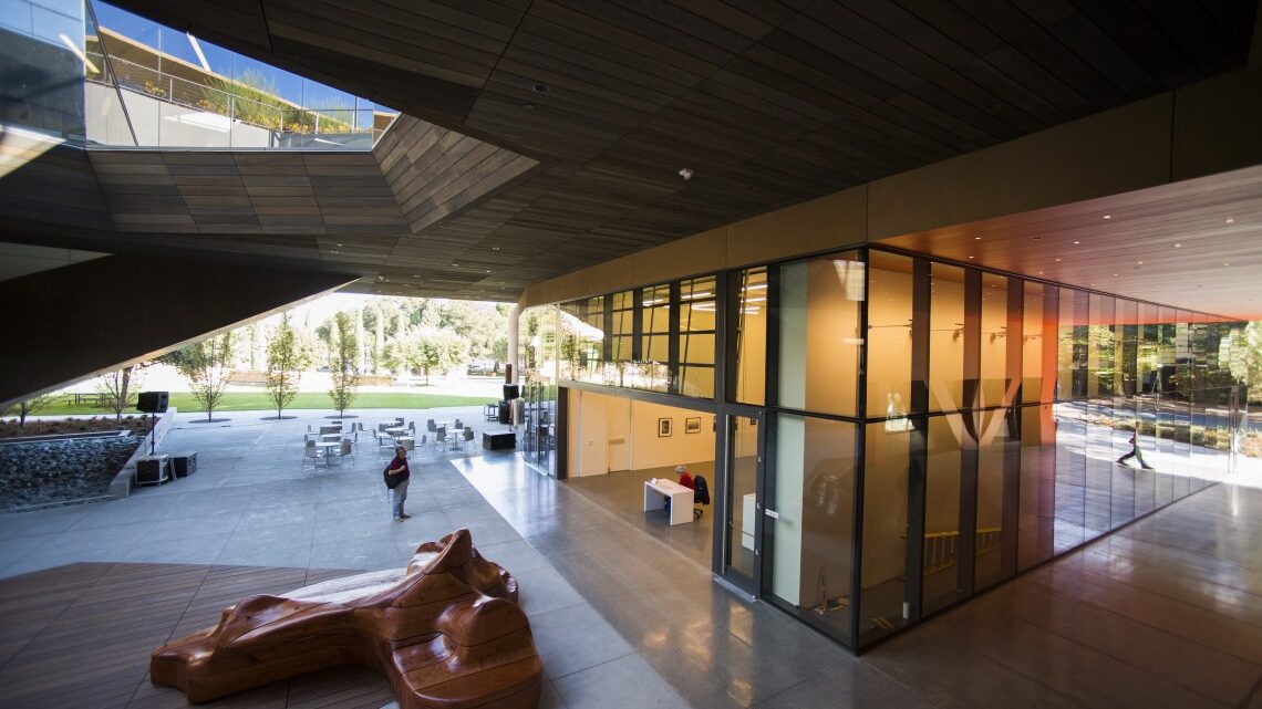 Atrium of art and art history building at Stanford