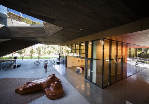 Atrium of art and art history building at Stanford