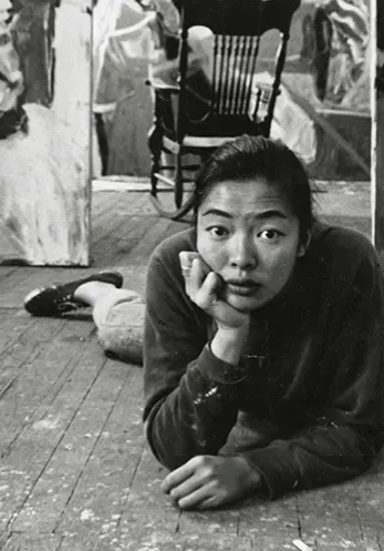 Bernice Bing in her North Beach Studio, c. 1958–1961 | Photo: C.R. Snyder. Image courtesy of Special Collections at Stanford University. © The Beat Museum