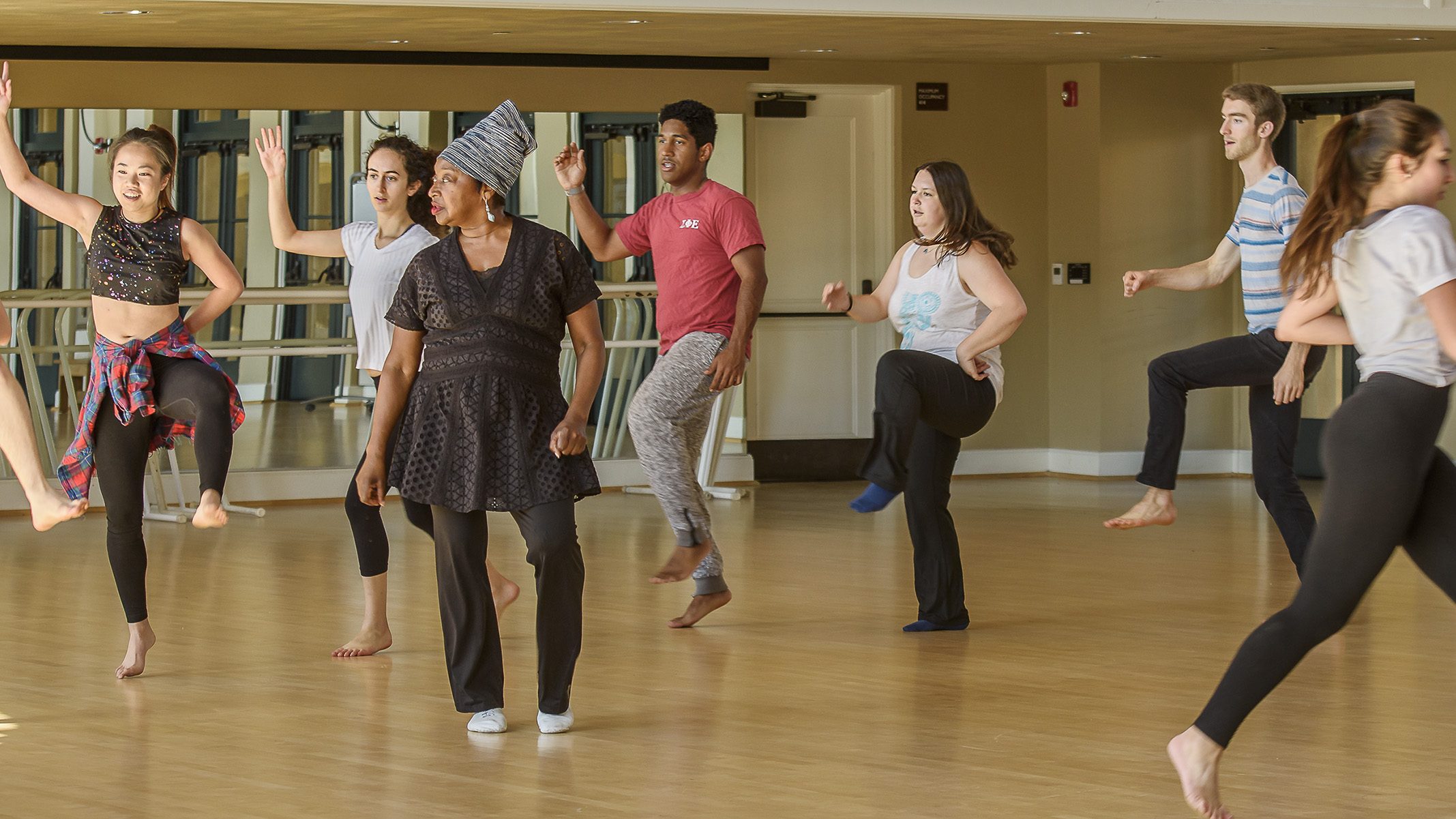 Students work on different styles of dance in Aleta Hayes' Interstyle dance course.