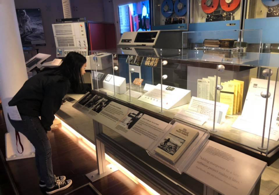 A student in PWR 1SEA visiting the Computer History Museum (Photo: Samah Elbelazi)